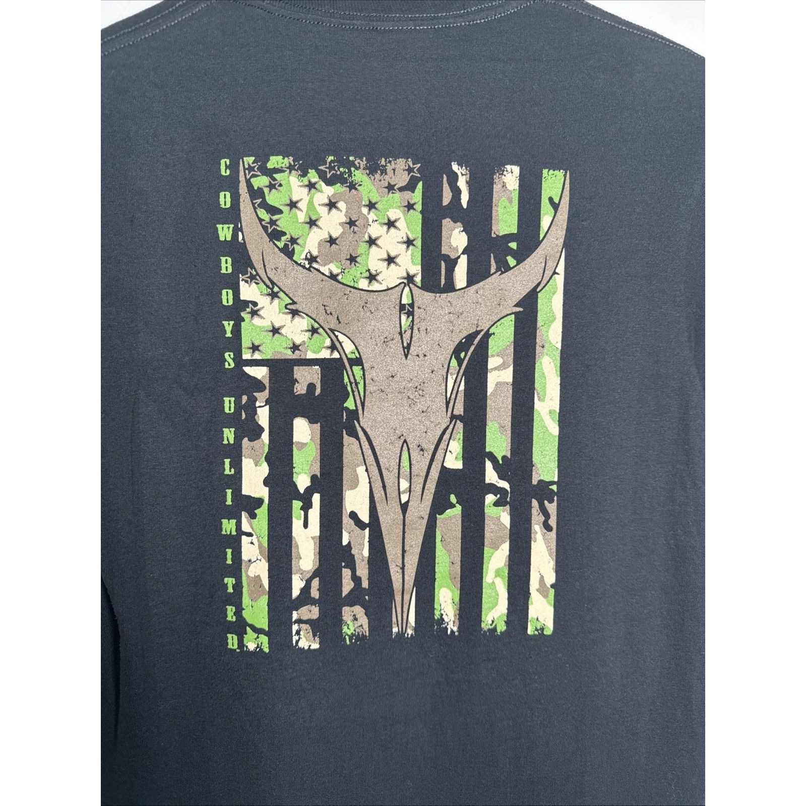 Moss Bros Black Camo Longhorn Tee Style Kds-1619 Boys Size Large Nwt — image 8 of 8